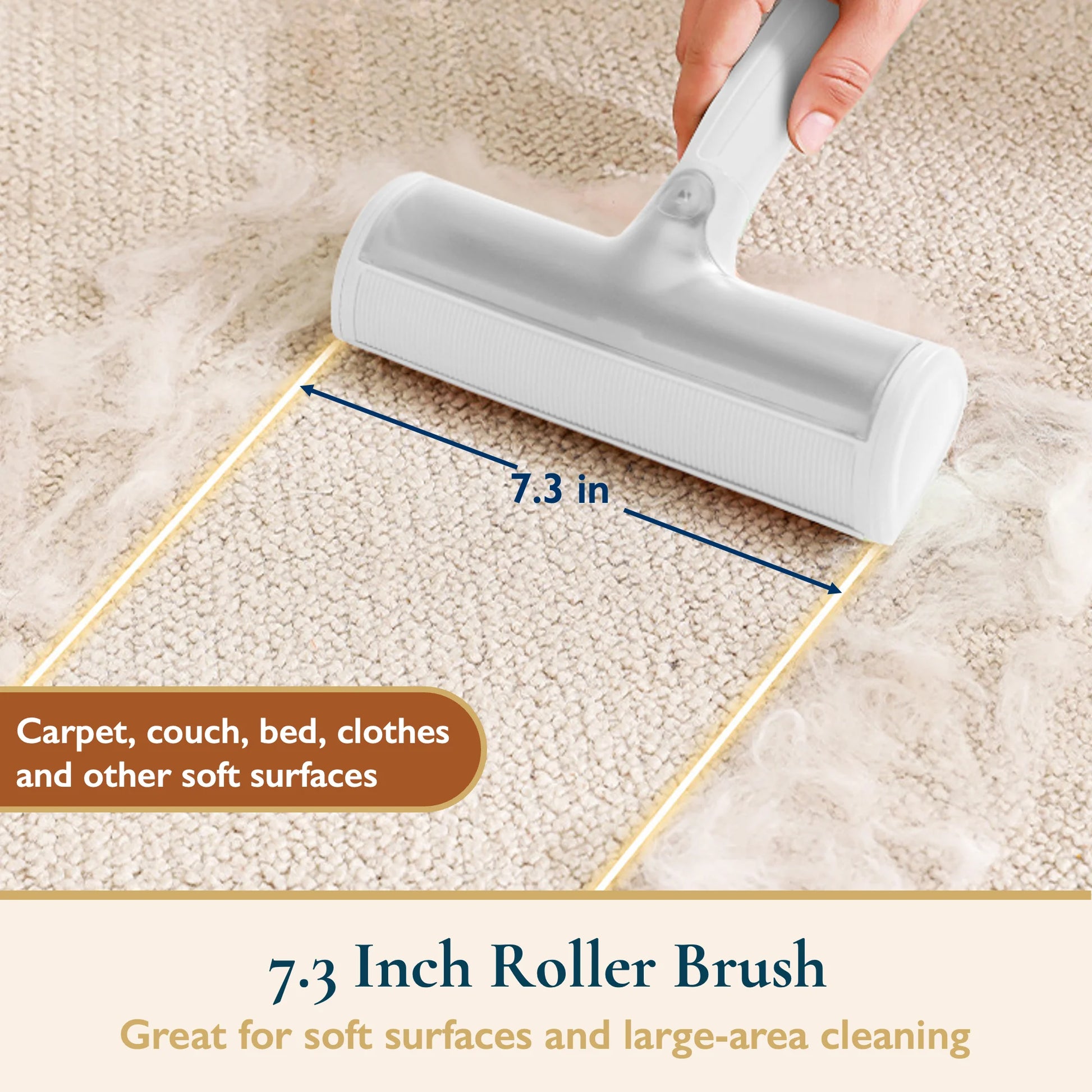 Pet Hair Remover Roller & Detailer Set, Reusable Dog & Cat Hair Remover for Couch, Carpet, Furniture, Bedding & Car